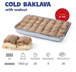 LEZZA Cold Baklava with Walnuts Tray (Soguk Baklava Cevizli) 1800 gr