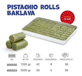 [600505] LEZZA Roll With Pistachios (Fistik Sarma) 1250 gr