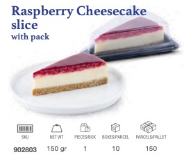 [902803] LAMOUR Raspberry Cheese Cake Slice with Pack (Frambuazli Cheesecake) 150 gr