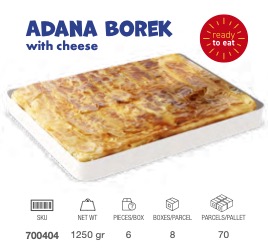 [700404] LEZZA Adana Style Cheese Pastry (Adana Su Boregi) Rectangle Tray 1250 gr