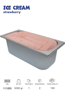 [111203] LEZZA Ice Cream Strawberry Vegan  5000 gr 